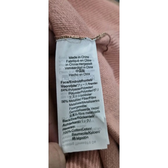 J.Crew Collection Metallic Blush Pink Cardigan Sweater Women's Medium Pockets - Picture 7 of 7